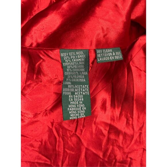 Lauren Ralph Lauren Women’s 4 Double Breasted Peacoat Red Wool Cashmere Blend - Picture 7 of 7